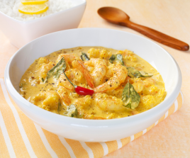 Caril de camarão de cocô